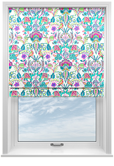 Bangalore Faux Silk, Turquoise - Twist&Fit Roman Blind